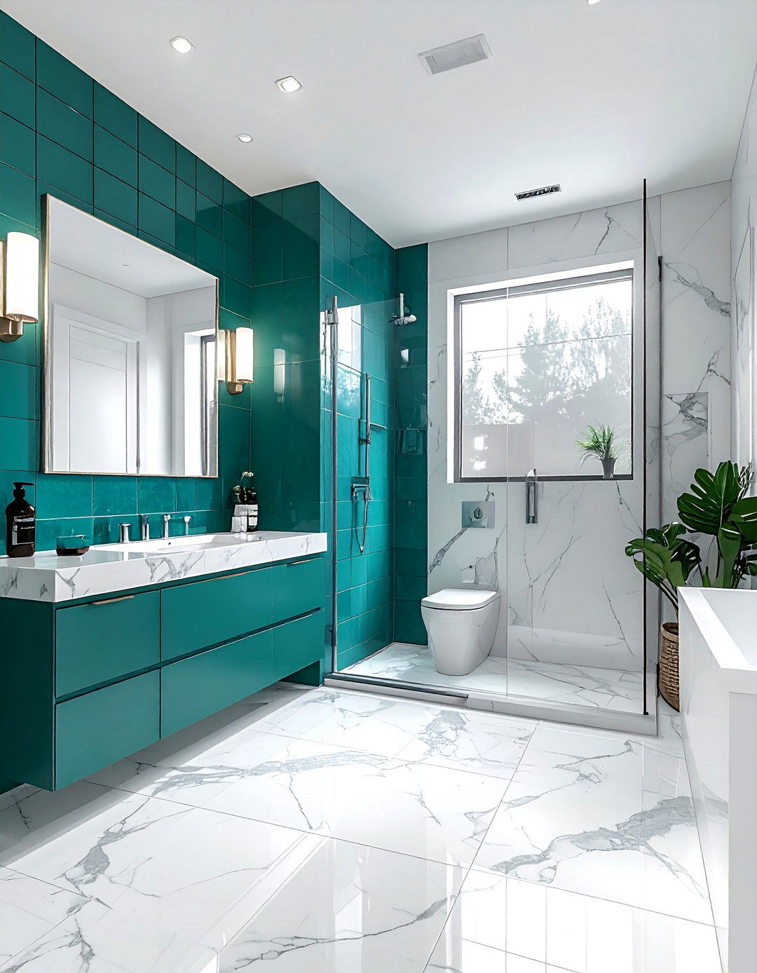 Teal And White Marble Bathroom - 30 teal bathroom ideas