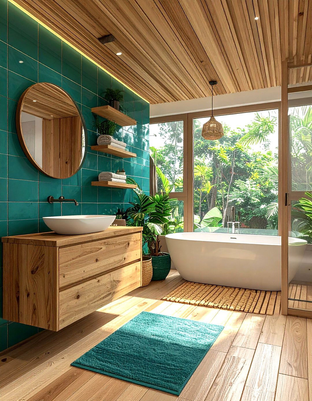 Teal And Wood Bathroom - 30 teal bathroom ideas
