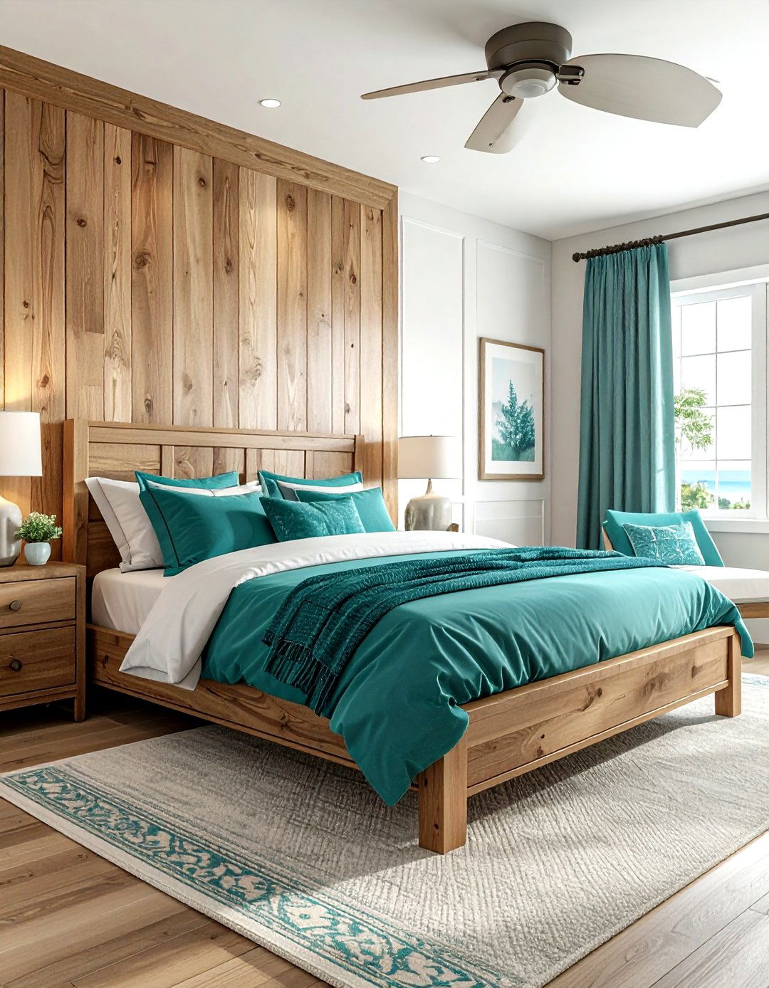 Teal And Wood Coastal Bedroom - 30 coastal teal bedroom ideas