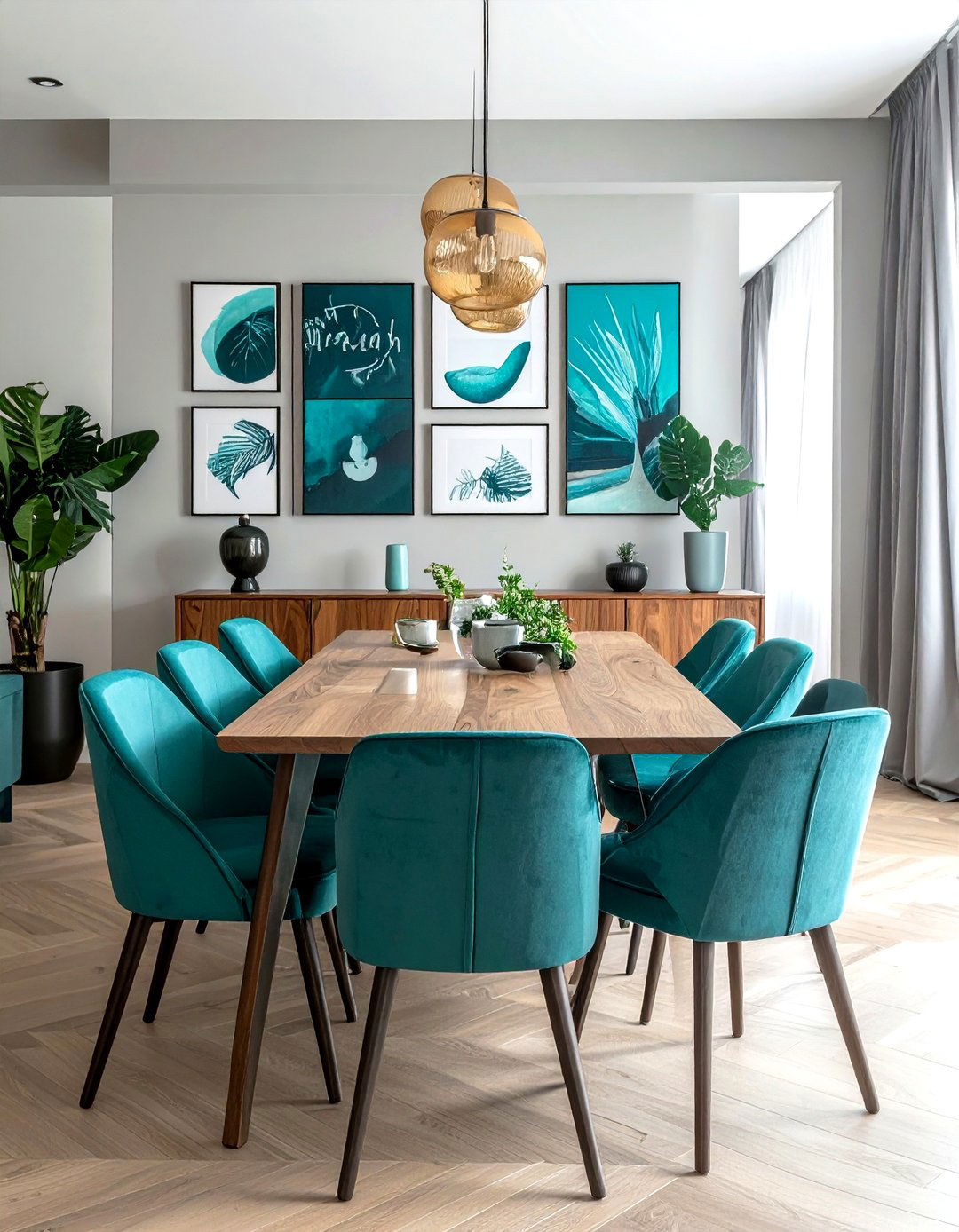 Teal Art Prints - 30 teal dining room ideas
