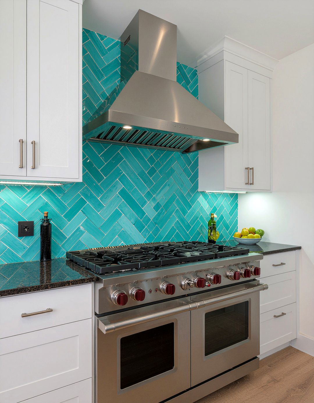 Teal Backsplash Tile - 30 green kitchen ideas