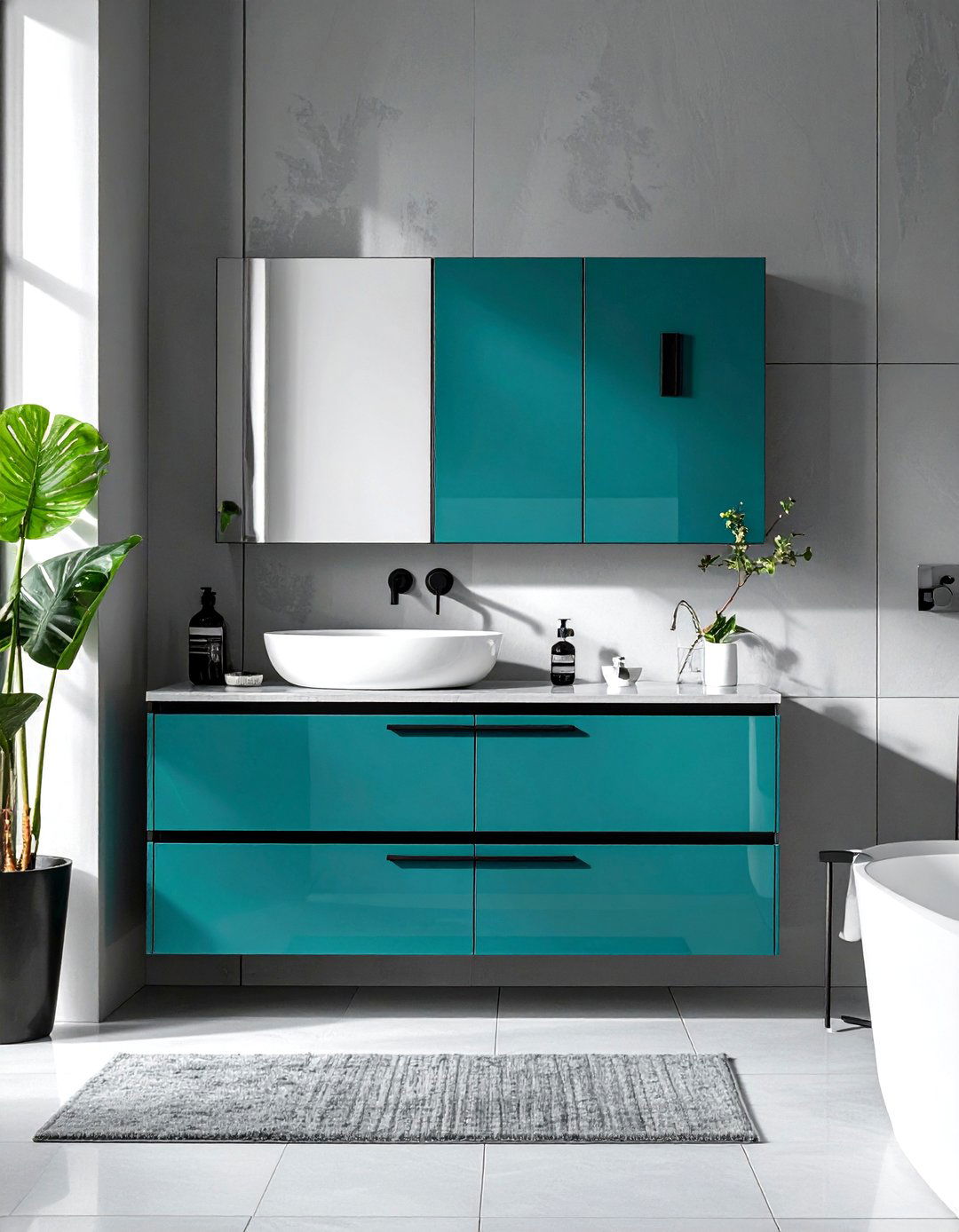 Teal Bathroom Cabinet - 30 blue bathroom ideas
