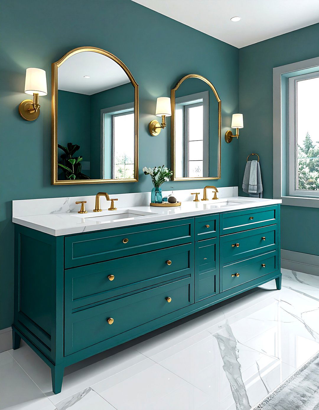 Teal Bathroom Double Vanity - 30 teal bathroom ideas