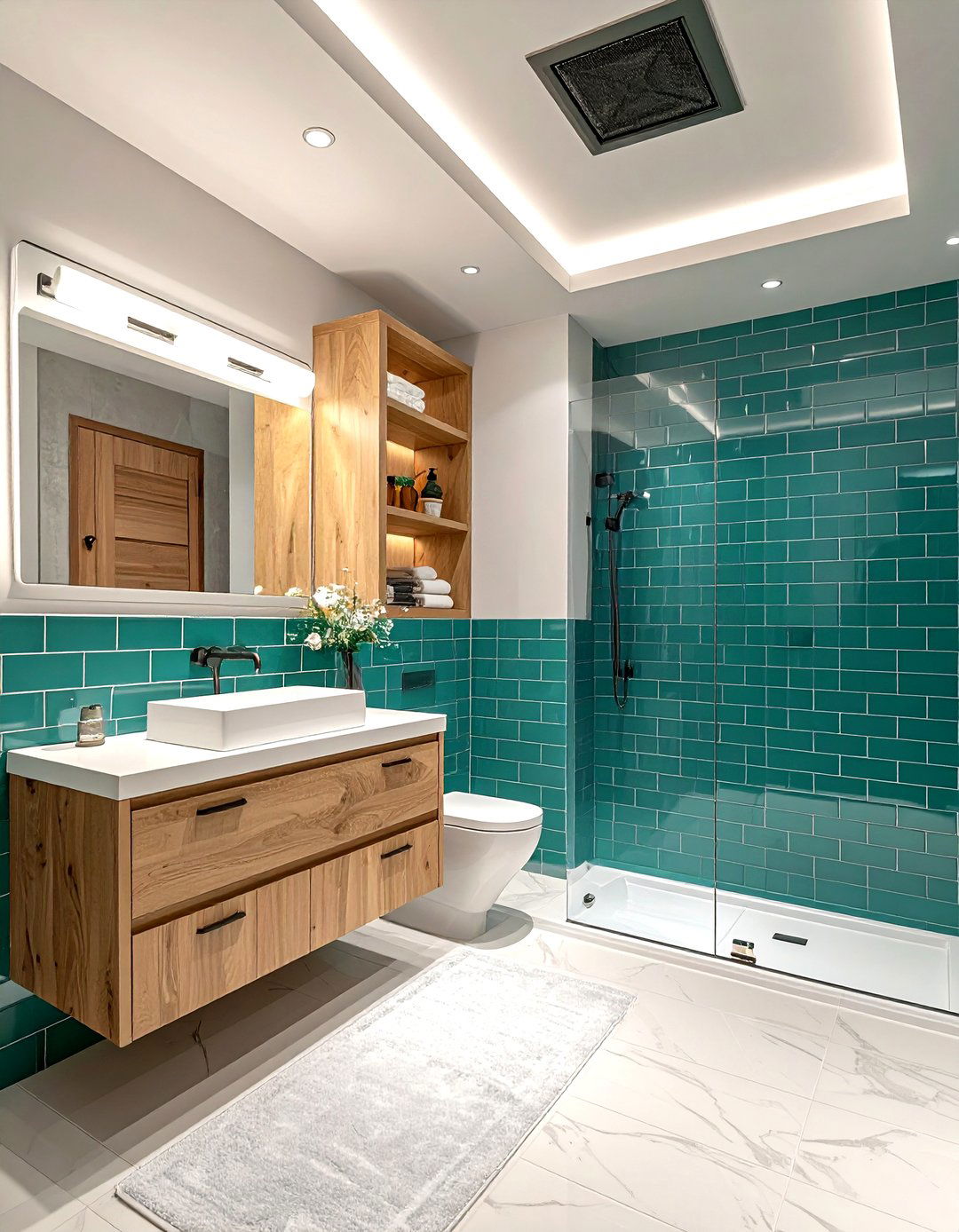 Teal Bathroom Tile - 30 teal decor ideas