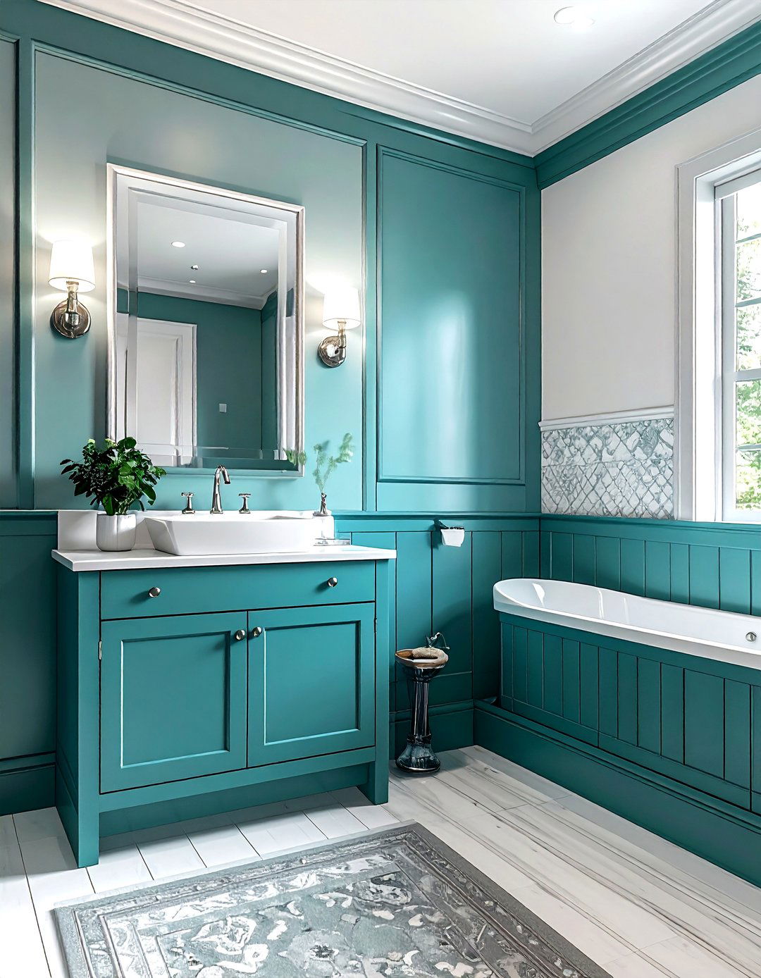 Teal Bathroom Wainscoting - 30 teal bathroom ideas