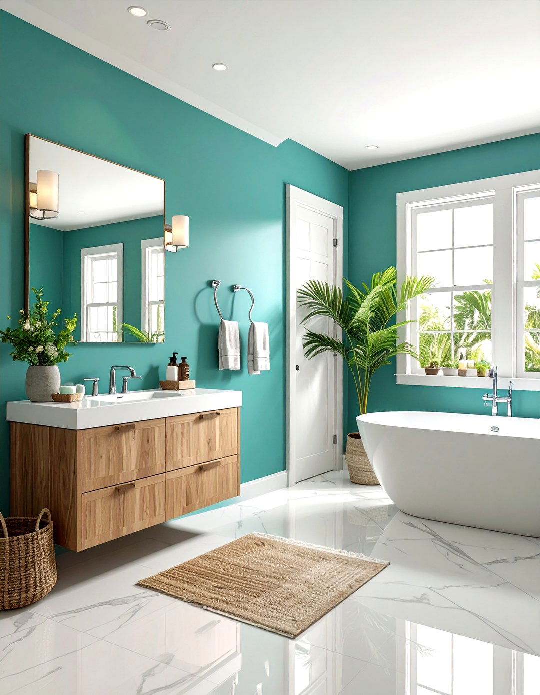 Teal Bathroom - 30 bathroom accent color ideas