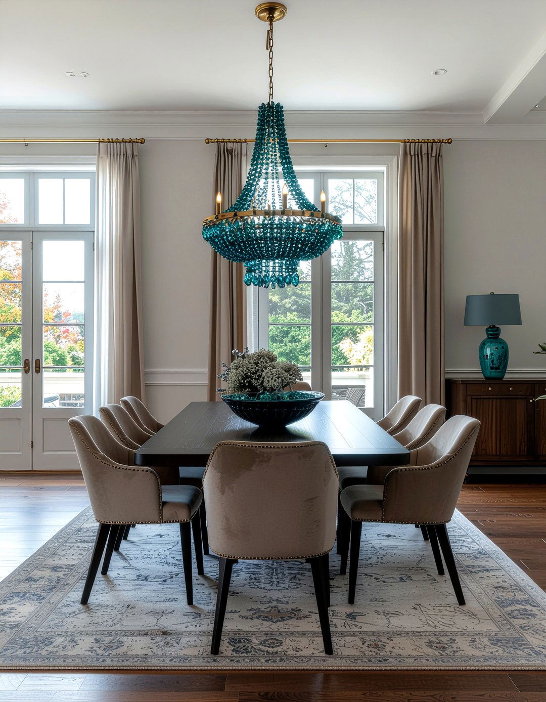 Teal Beaded Chandelier - 30 beaded chandelier dining room ideas