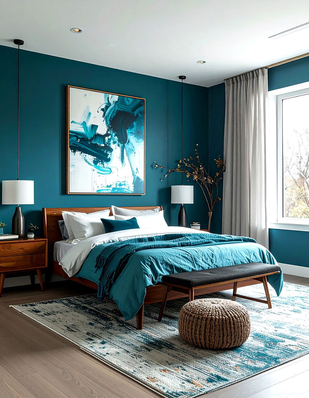 Teal Blue Bedroom - 30 contemporary blue bedroom ideas