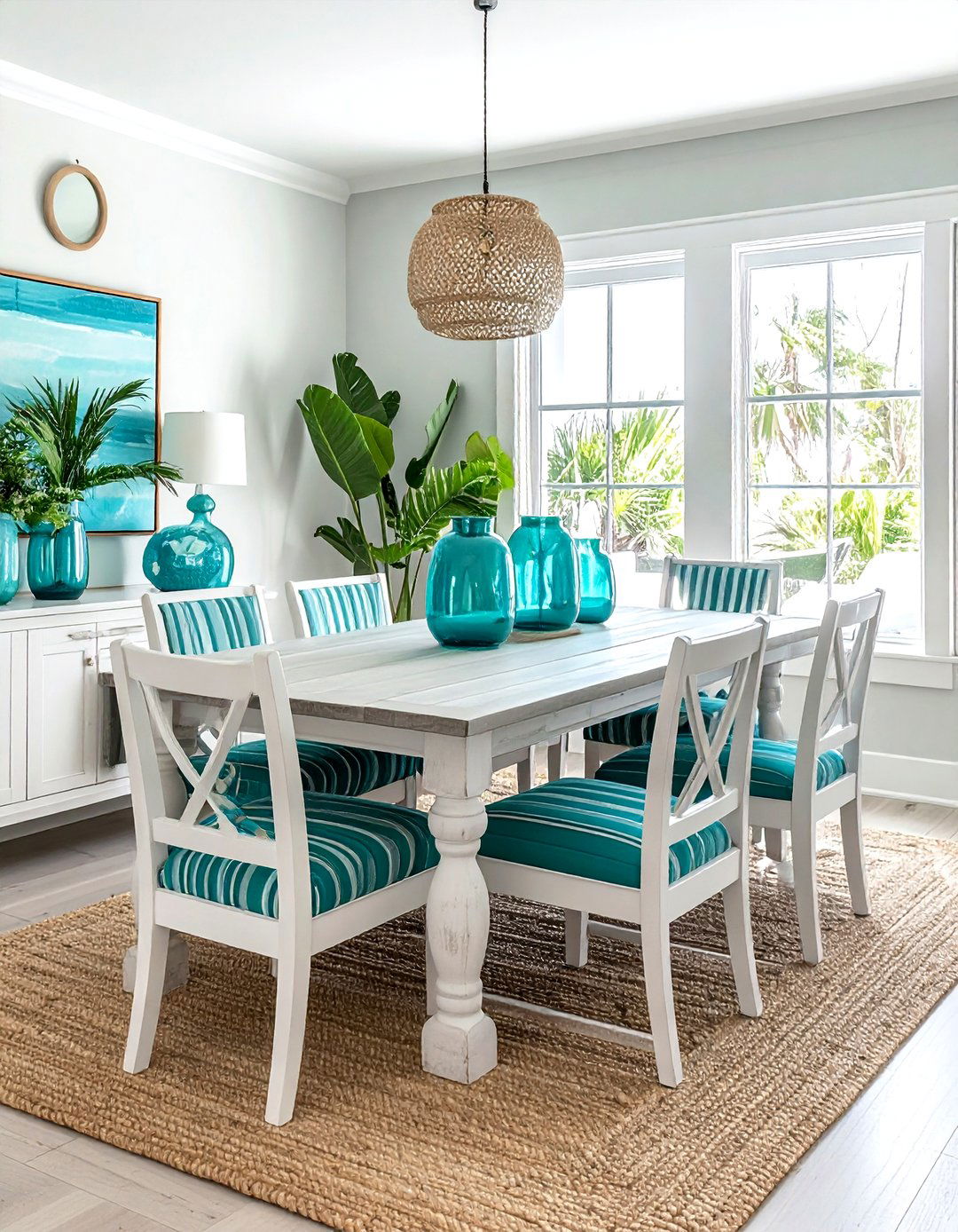 Teal Coastal Decor - 30 teal dining room ideas