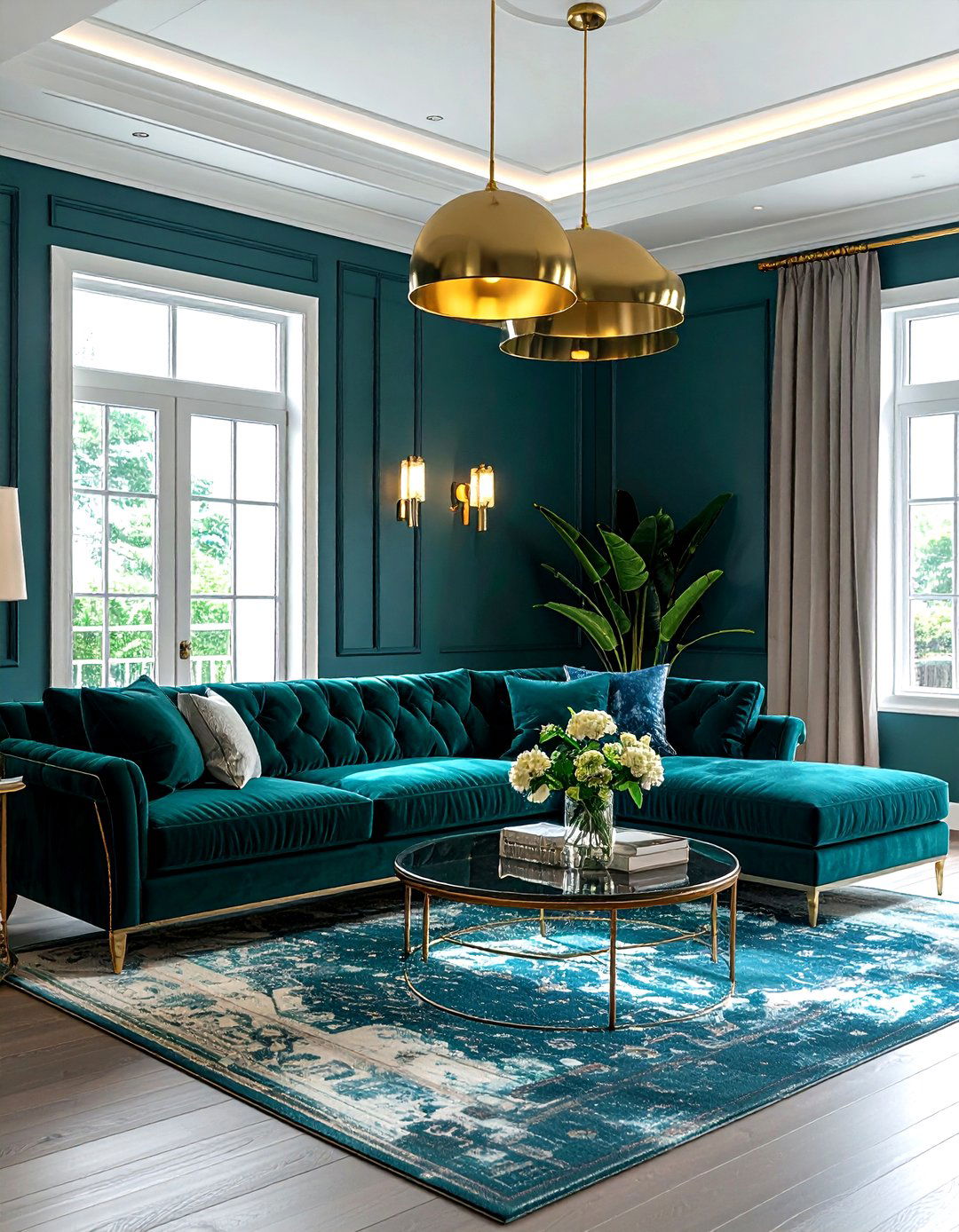 Teal Coastal Living Room - 30 coastal green living room ideas