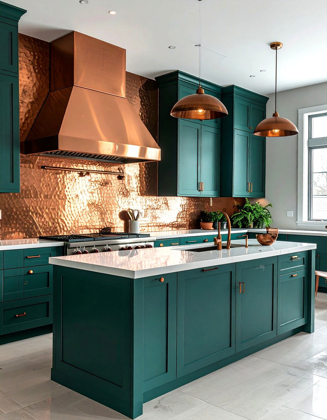 Teal Copper Kitchen Accents - 30 cool teal kitchen ideas