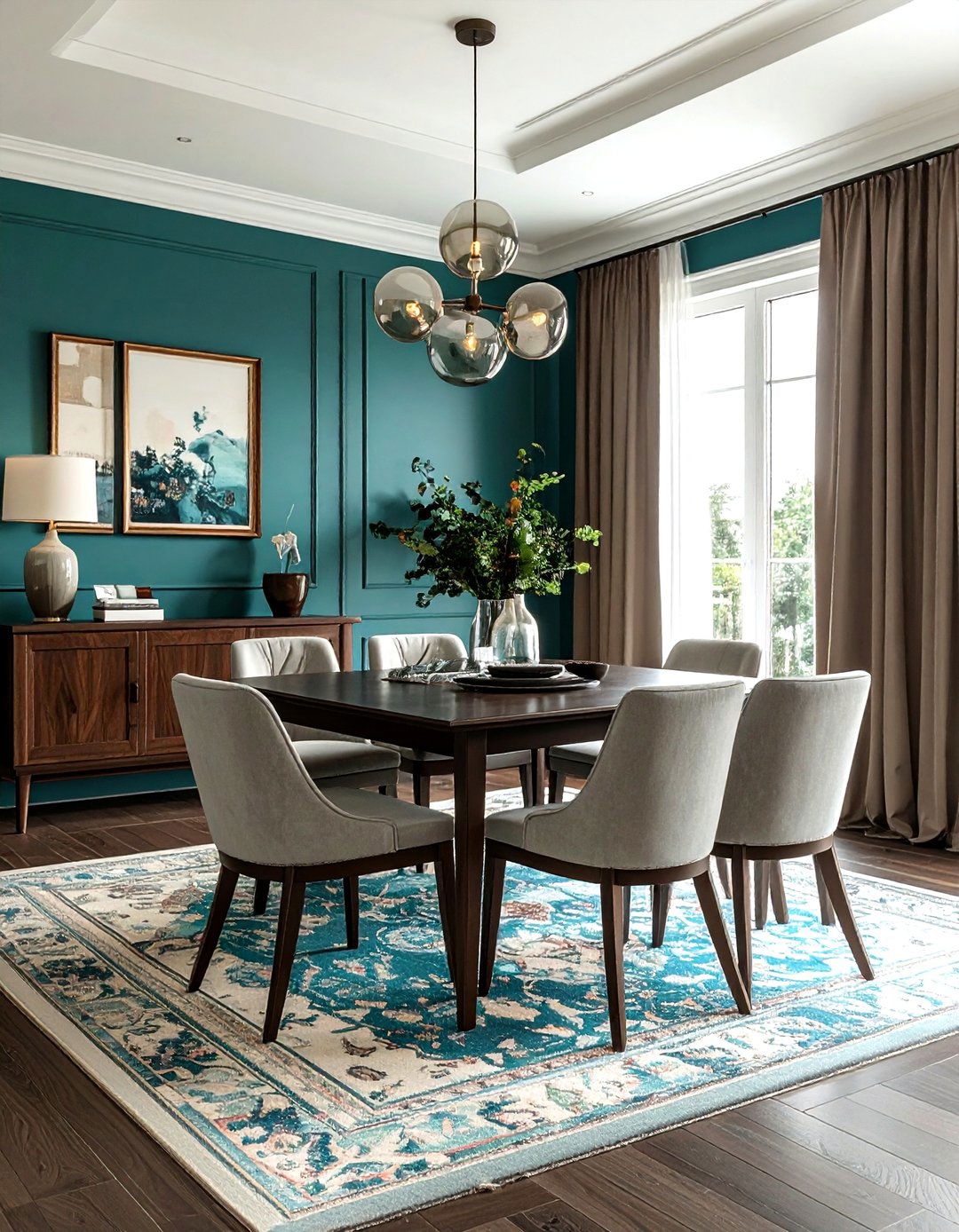Teal Dining Room - 30 dining room paint color ideas
