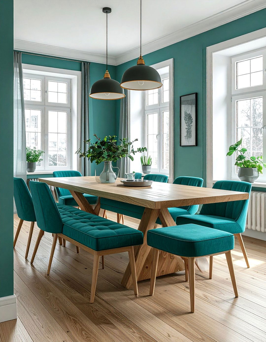 Teal Dining Room With Bench - 30 cool teal dining room ideas