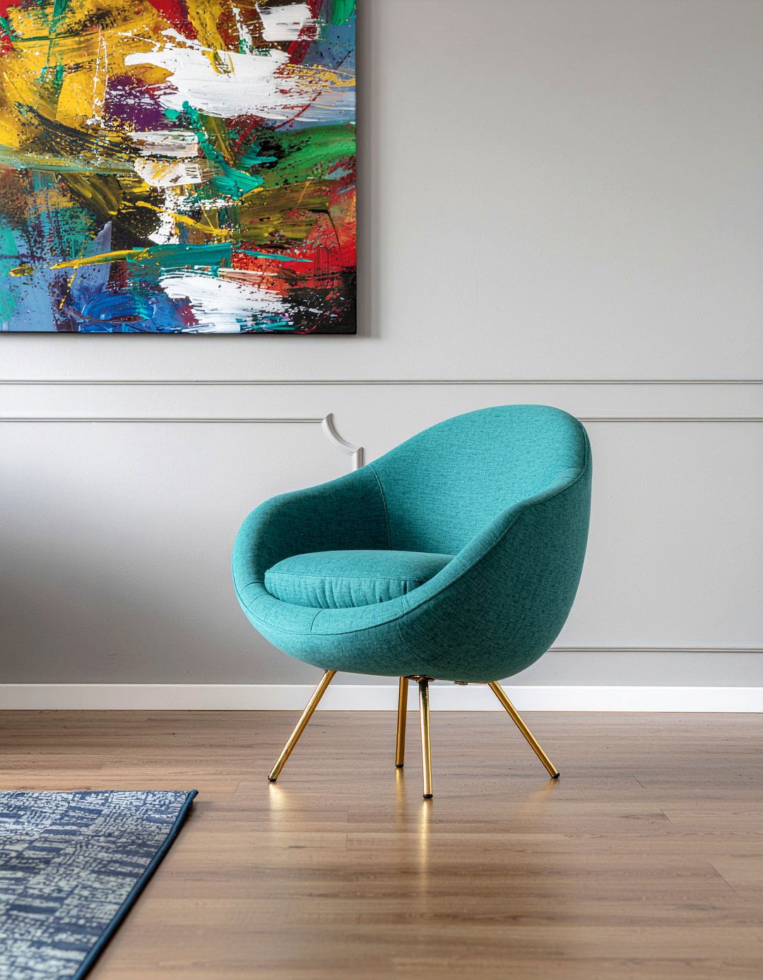 Teal Egg Chair - 30 living room egg chair ideas