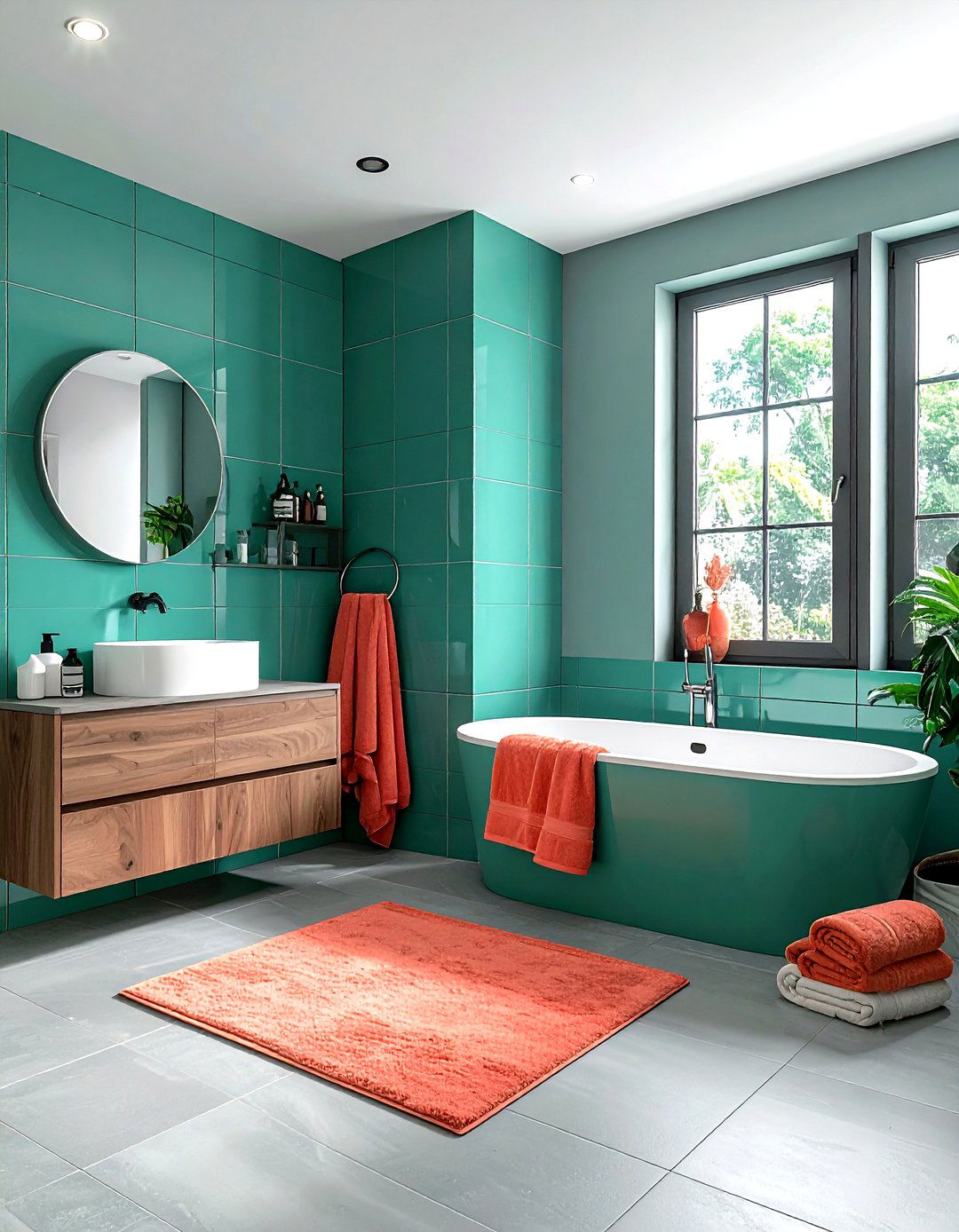 Teal Green Bathroom - 30 green bathroom decor ideas
