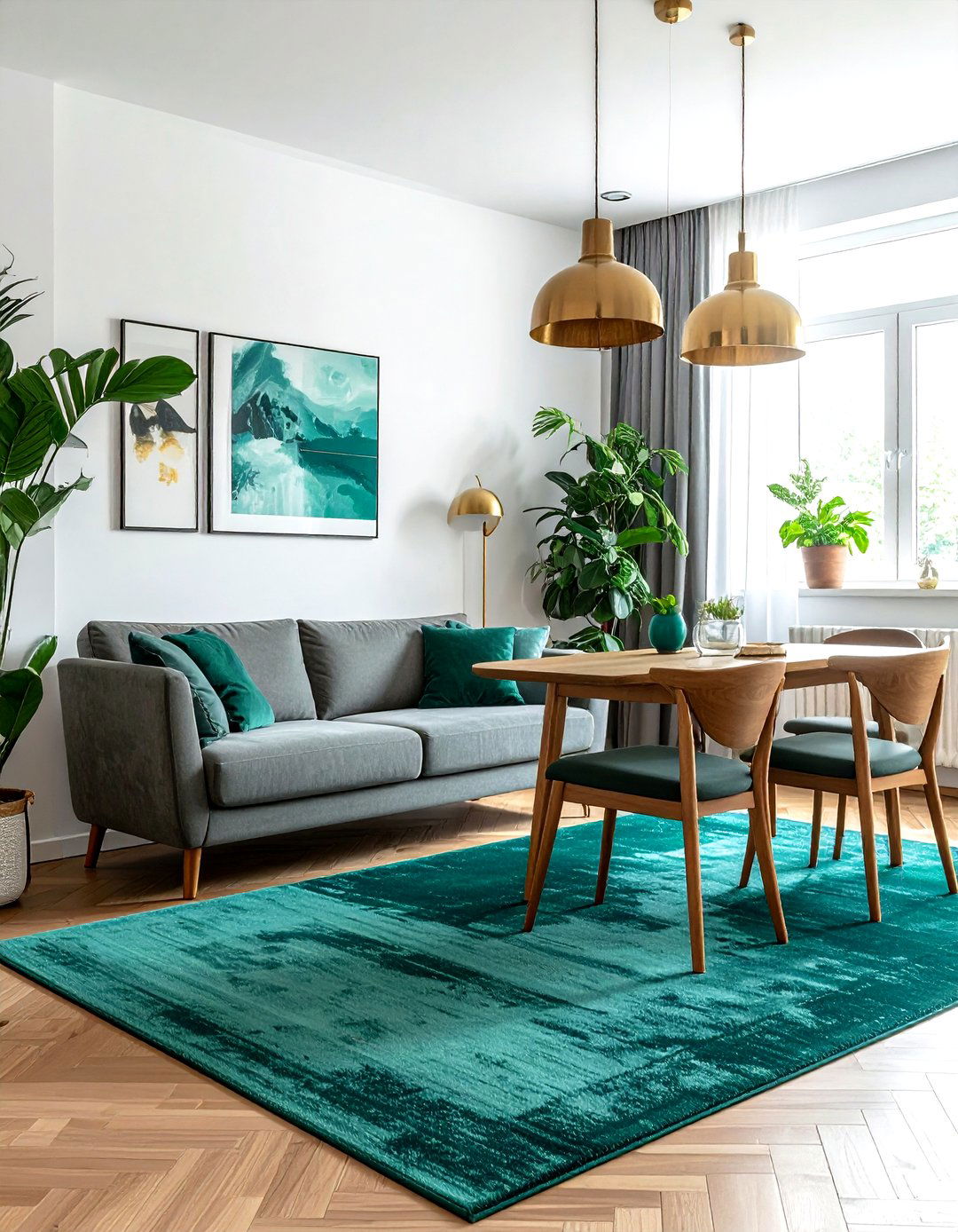 Teal Green Scandi Living Area - 30 scandinavian green living room ideas