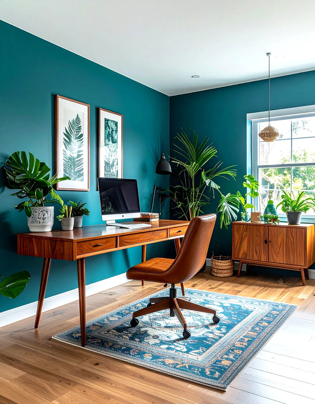 Teal Home Office - 30 blue decor ideas