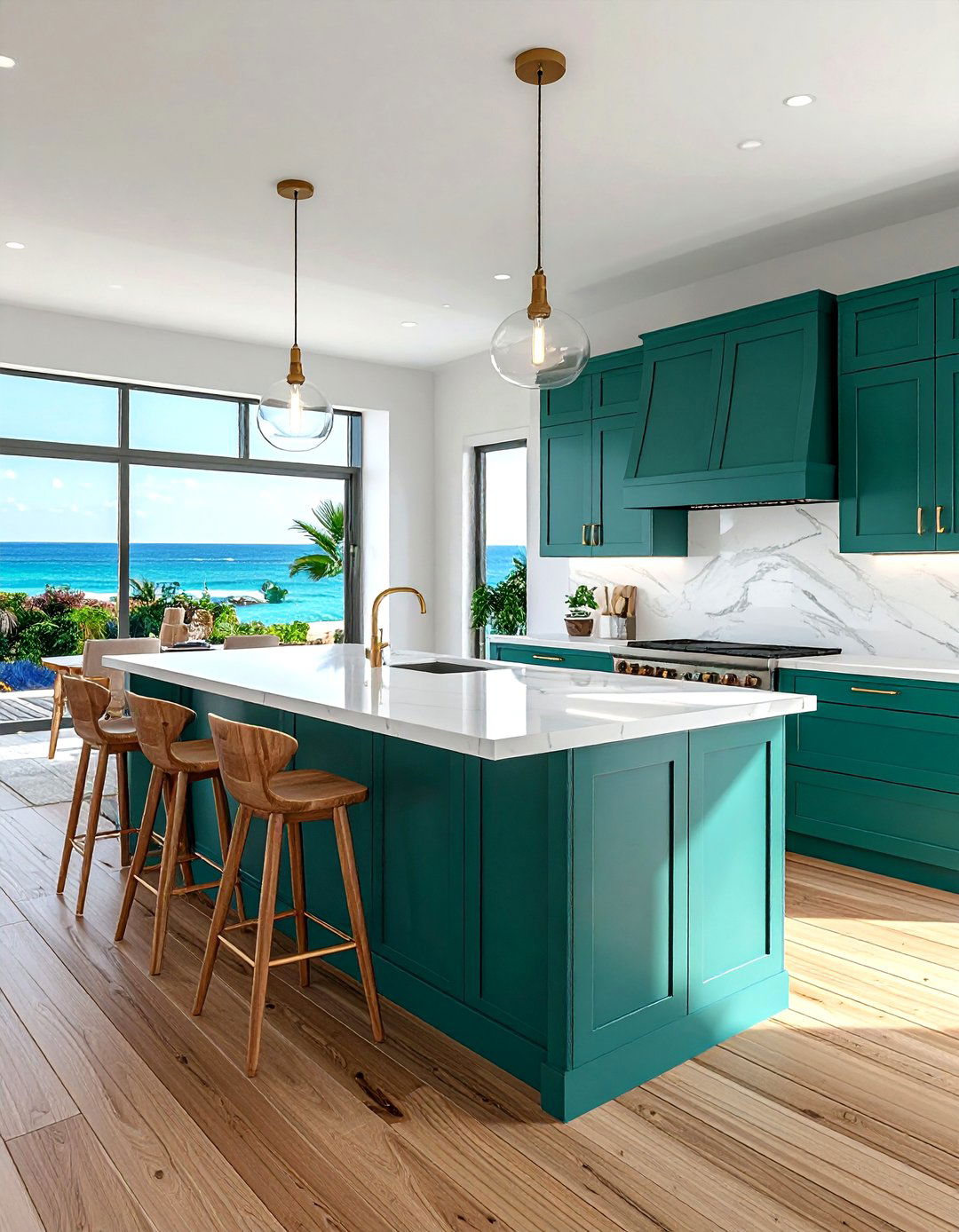 Teal Kitchen Island With White Cabinets - 30 teal kitchen ideas