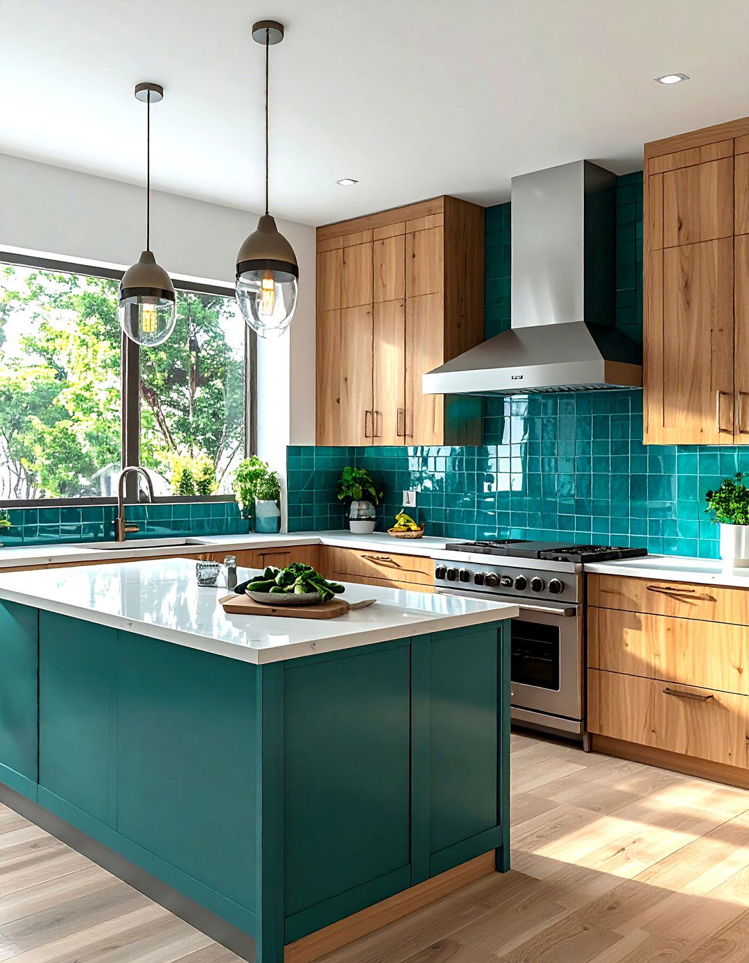 Teal Kitchen Tile - 30 kitchen accent color ideas