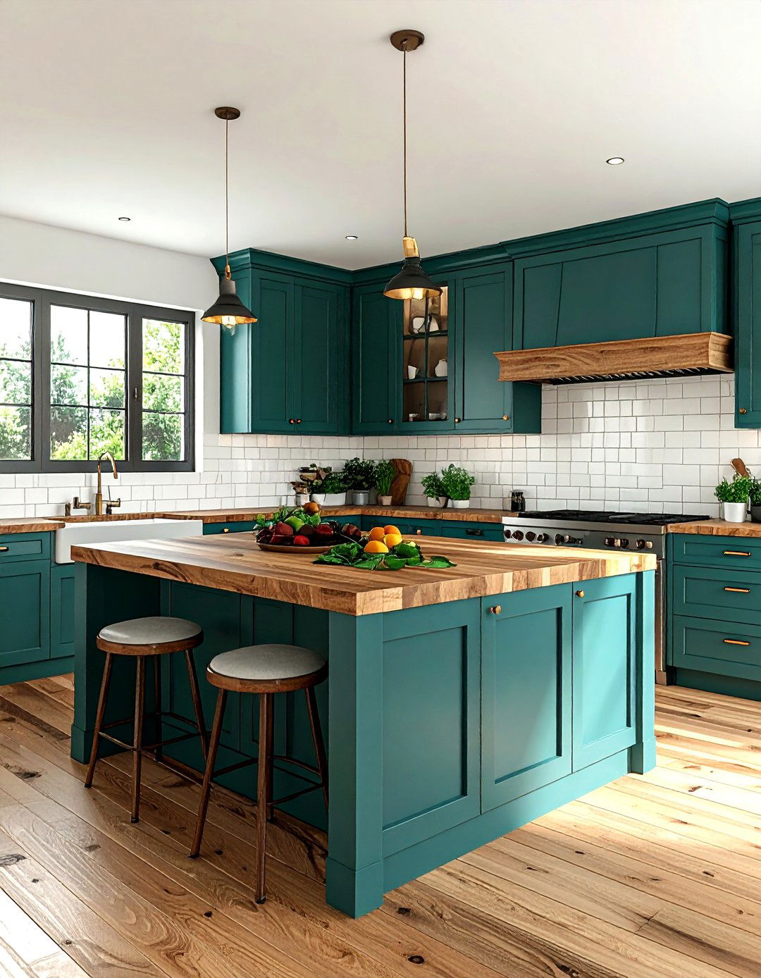 Teal Kitchen With Butcher Block Counters - 30 teal kitchen ideas