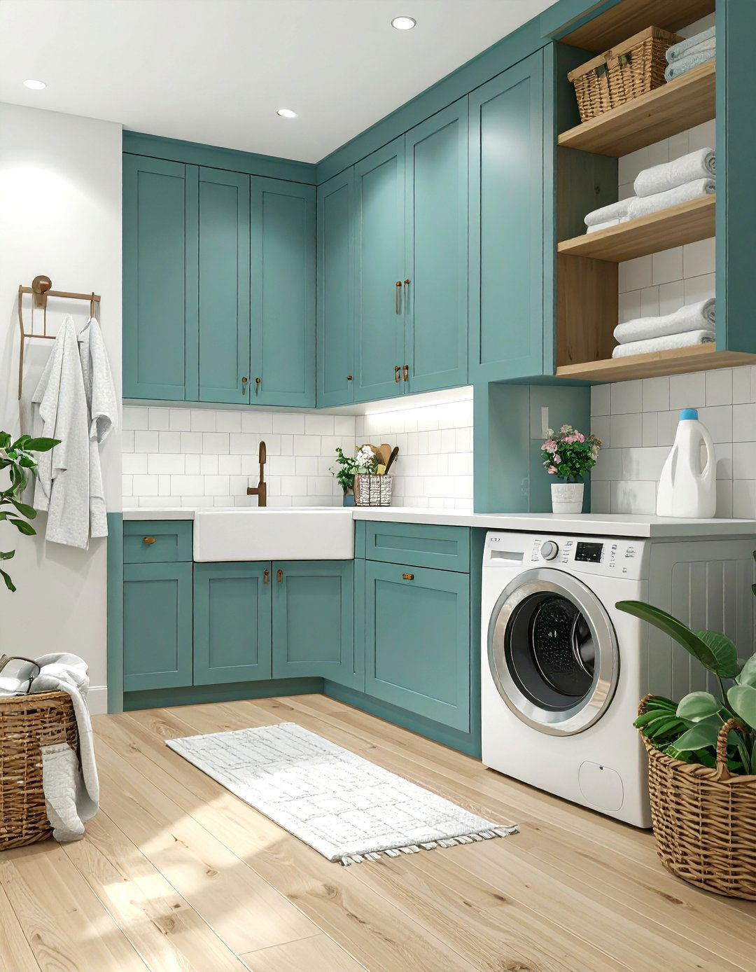 Teal Laundry Room Cabinets - 30 teal decor ideas