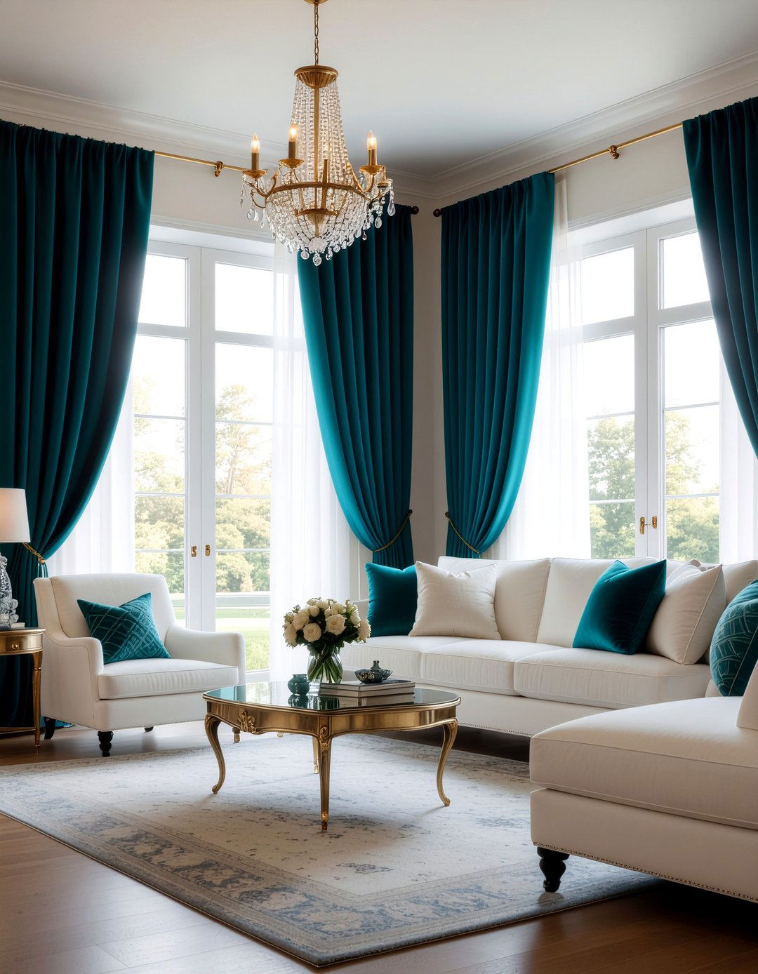 Teal Living Room Curtains - 30 teal living room ideas