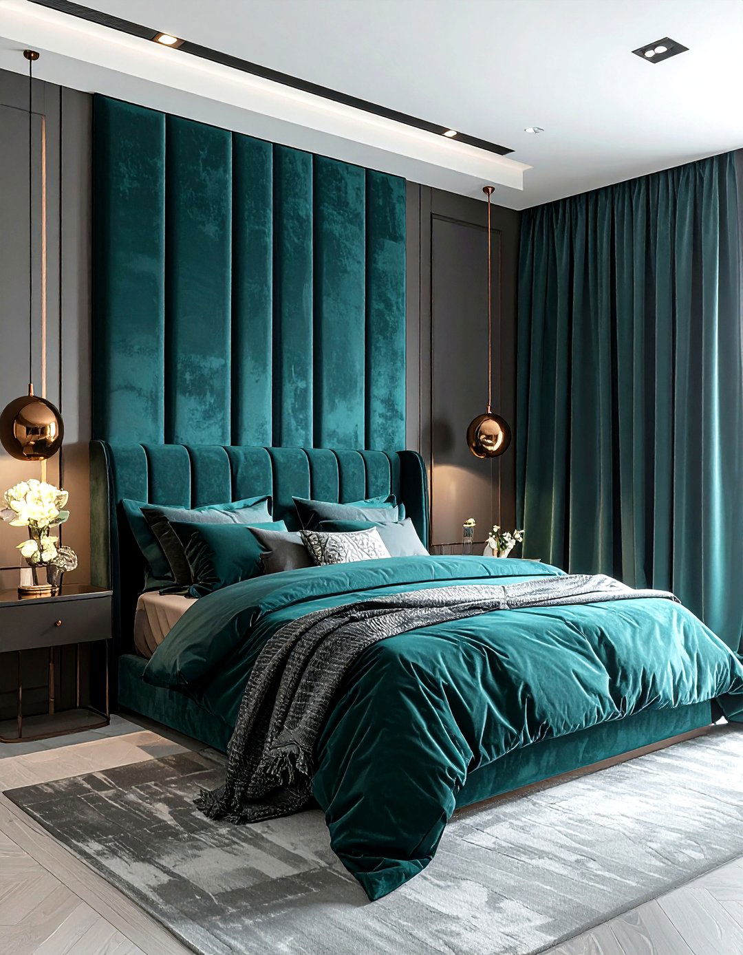 Teal Modern Curtains - 30 bedroom curtain ideas