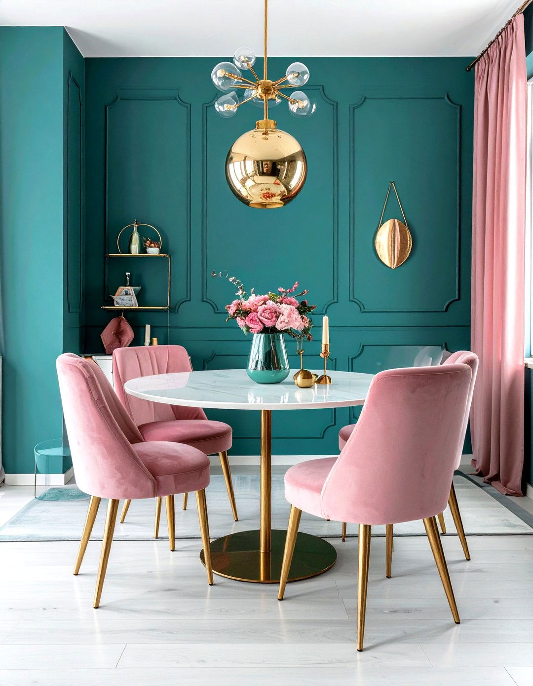 Teal Pink Color Combo - 30 teal dining room ideas