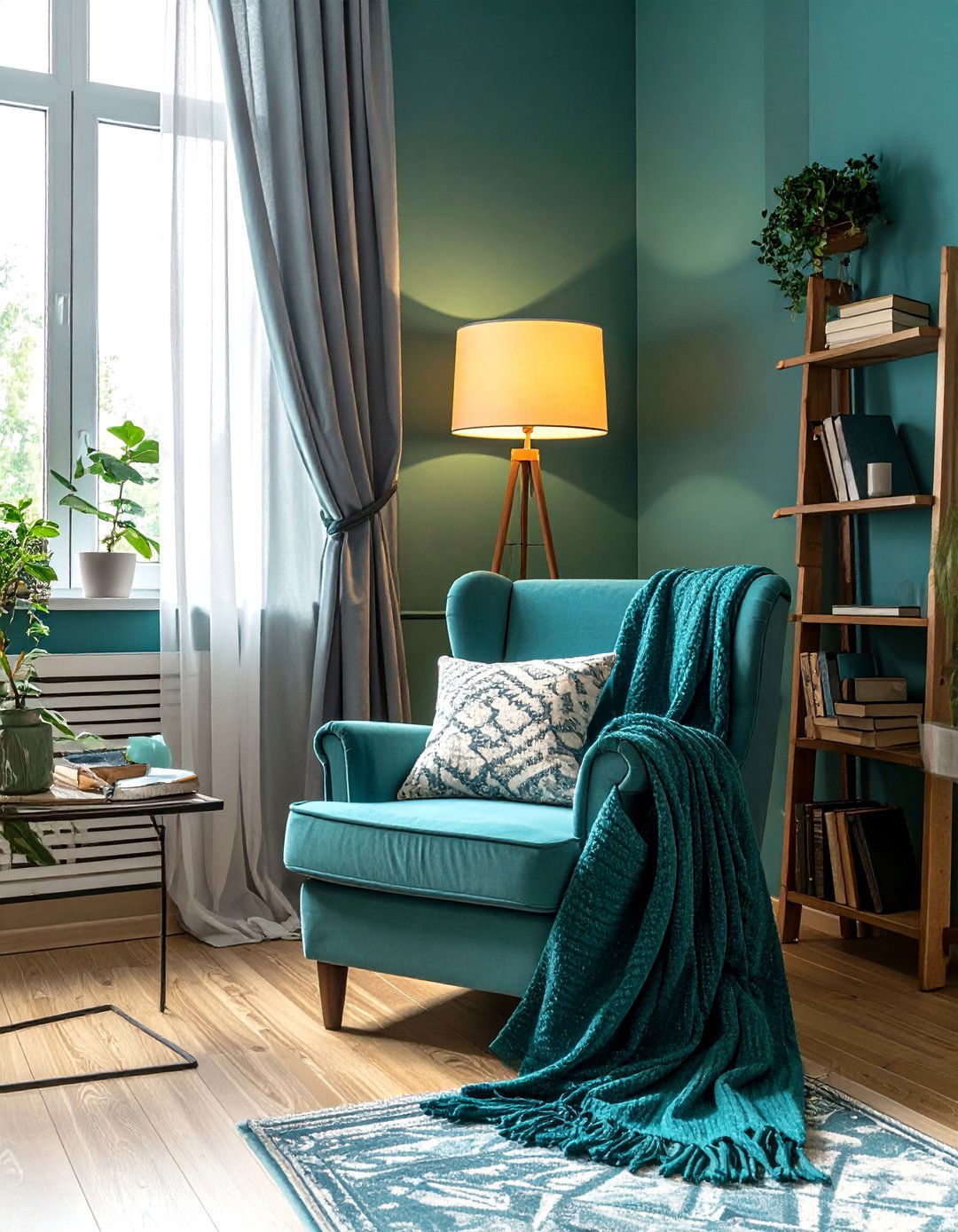 Teal Reading Nook - 30 teal decor ideas