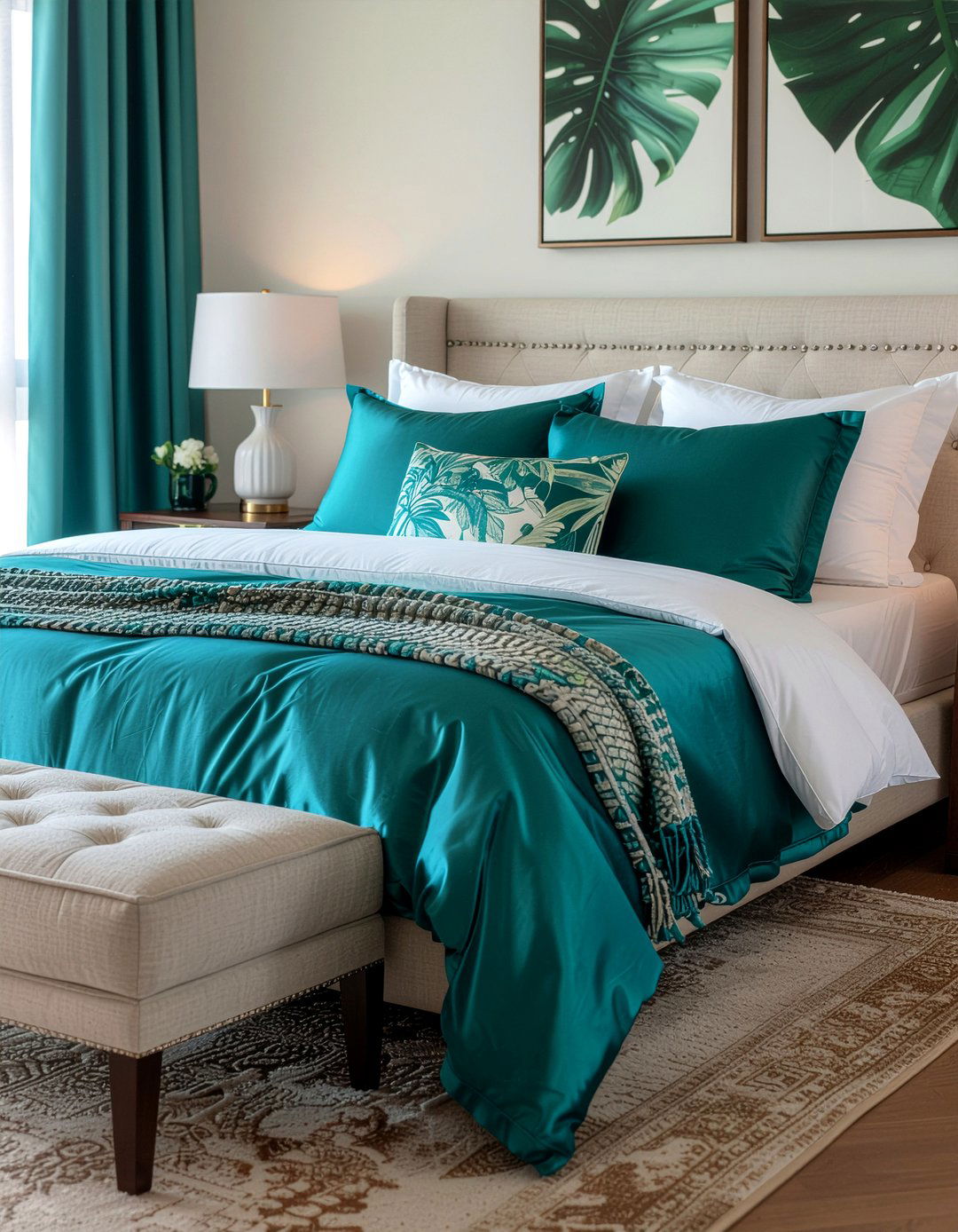 Teal Satin Bedroom Accents - 30 satin bedroom ideas