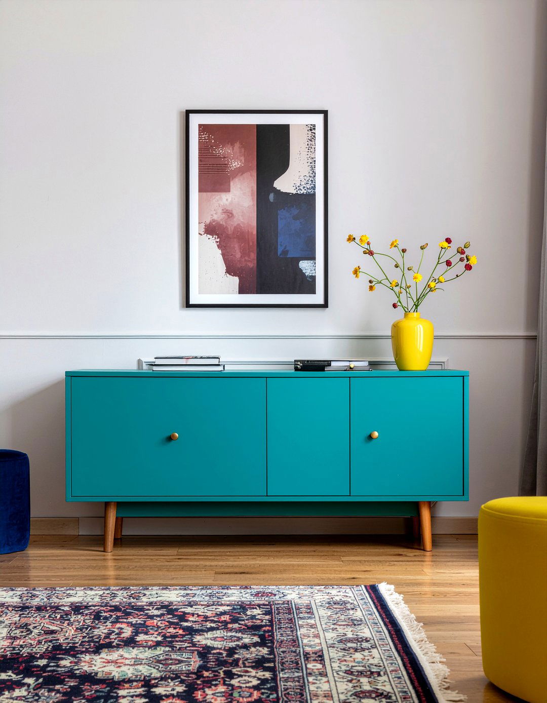 Teal Sideboard - 30 living room sideboard ideas