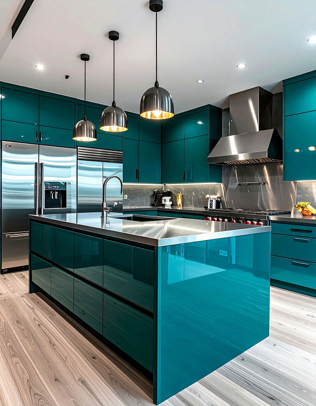 Teal Stainless Steel Kitchen - 30 cool teal kitchen ideas