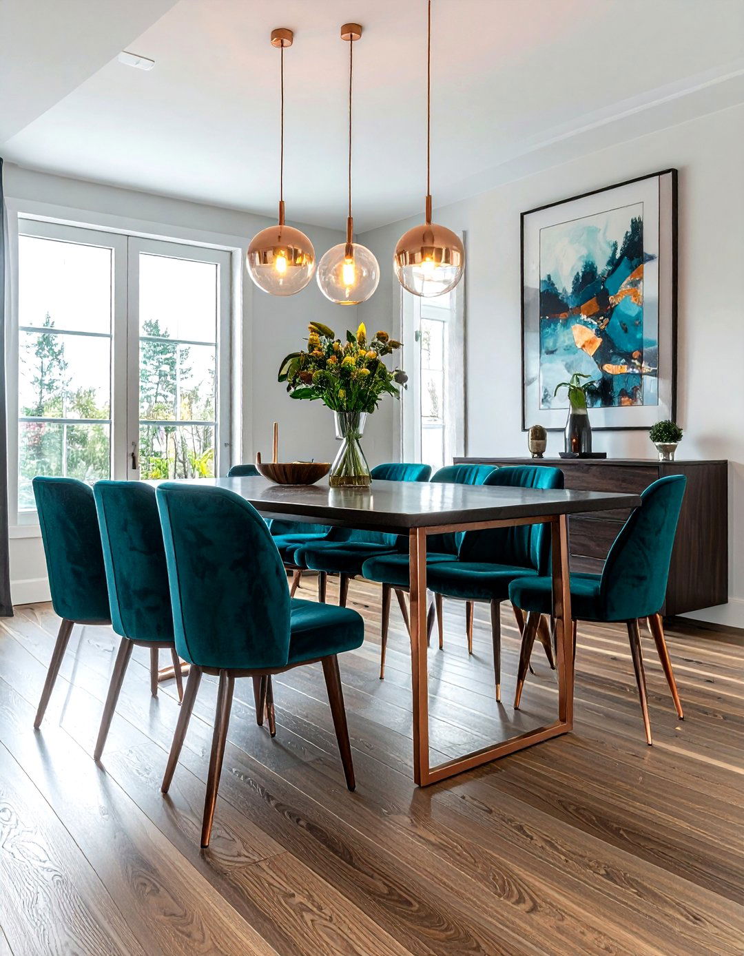 Teal Upholstered Bench - 30 upholstered dining bench ideas