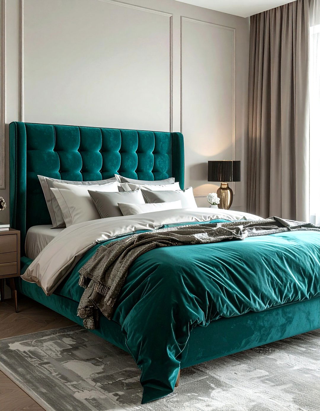 Teal Velvet Bed Bedroom - 30 teal bedroom ideas