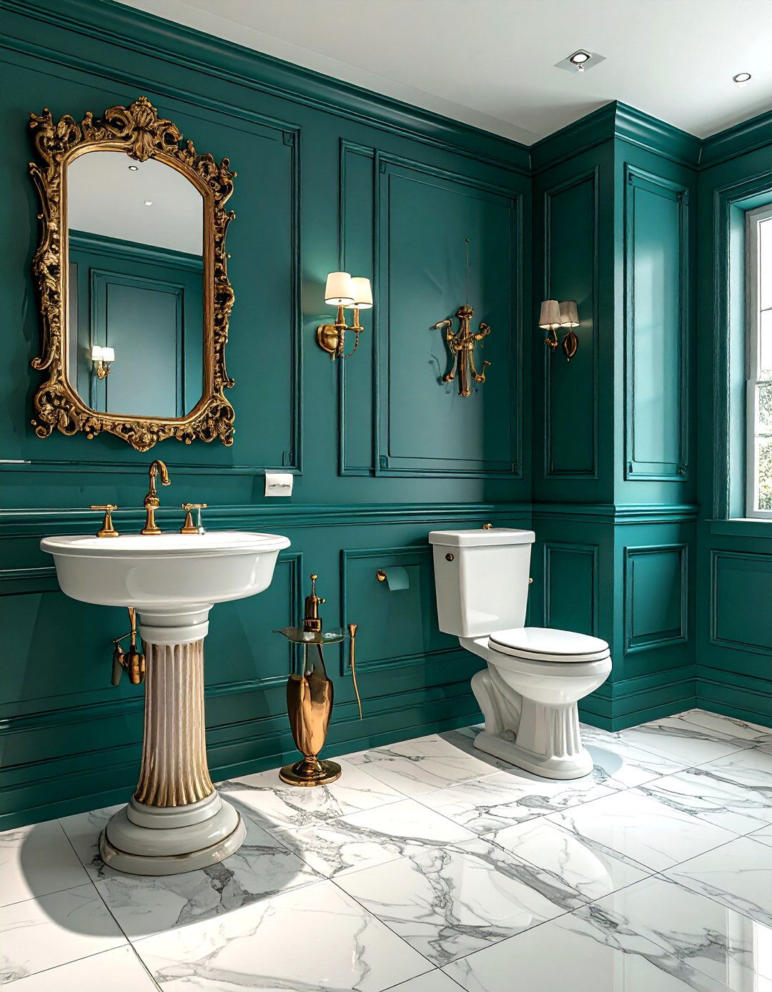 Teal Victorian Style Bathroom - 30 teal bathroom ideas