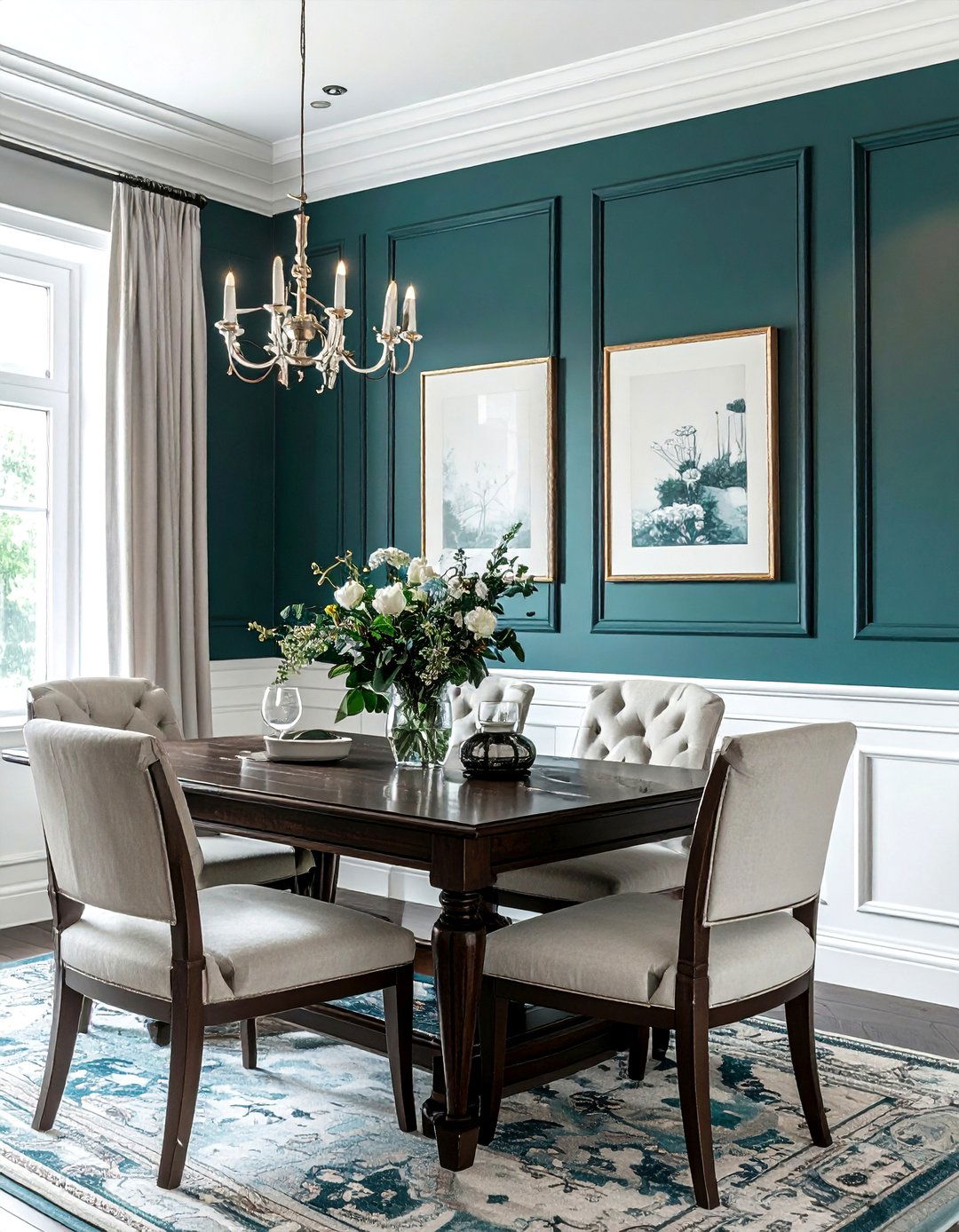 Teal Wainscoting Dining Room - 30 cool teal dining room ideas