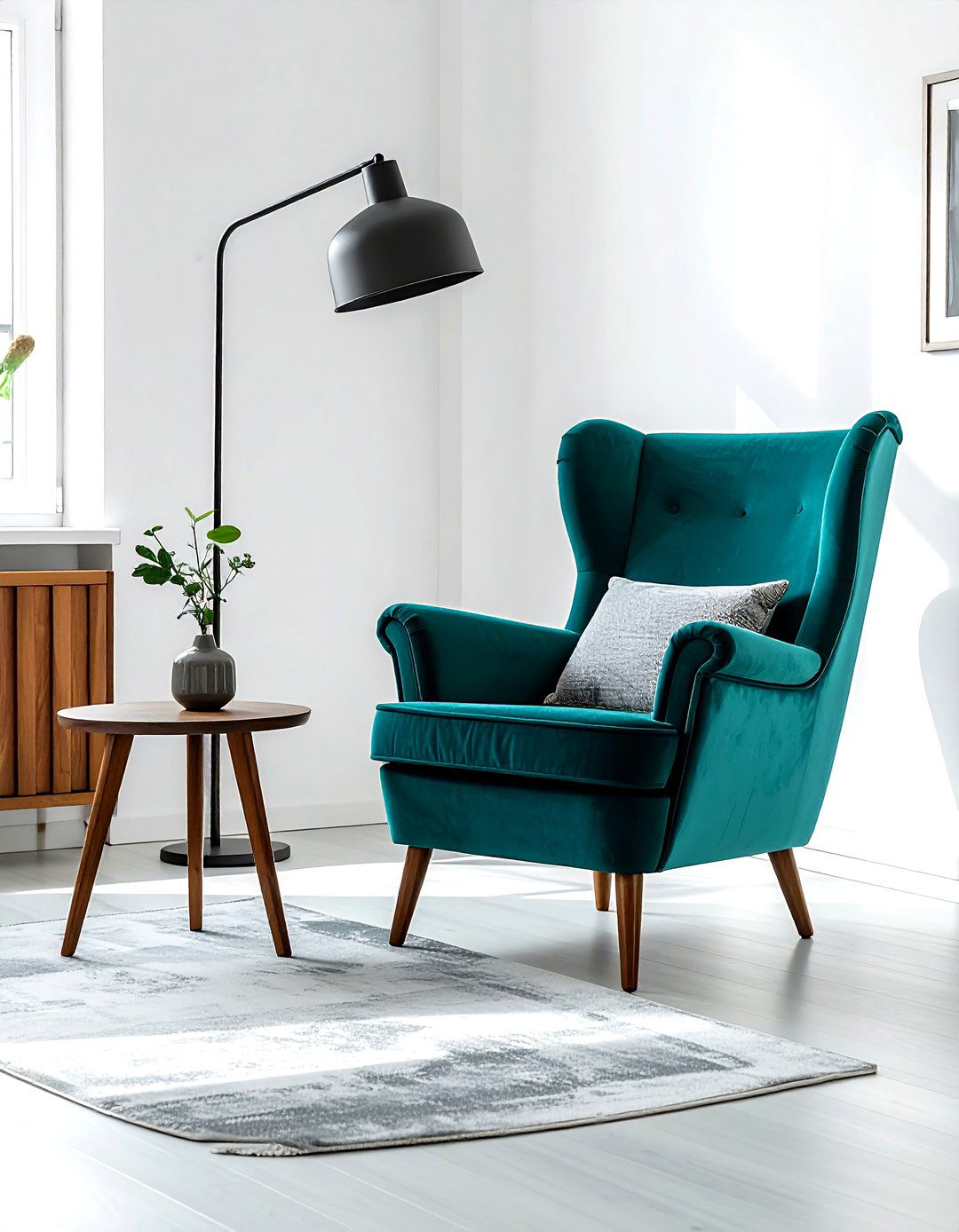 Teal accent chair - 30 minimalist teal living room ideas