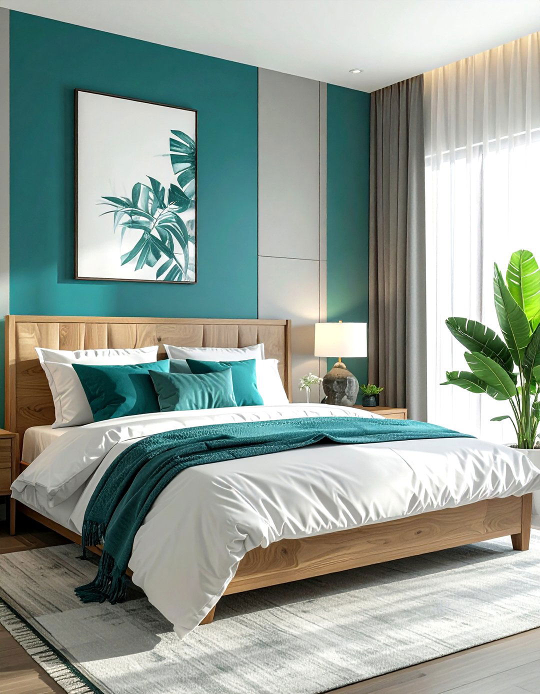 Teal accent wall bedroom - 30 contemporary teal bedroom ideas