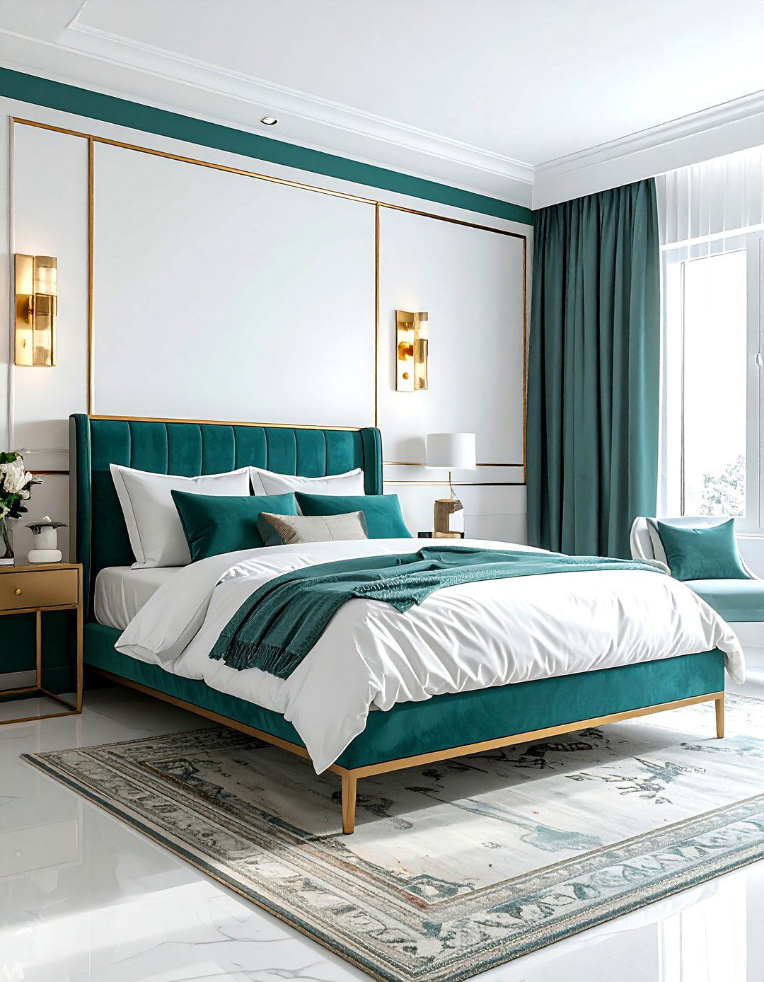 Teal and brass bedroom - 30 contemporary teal bedroom ideas