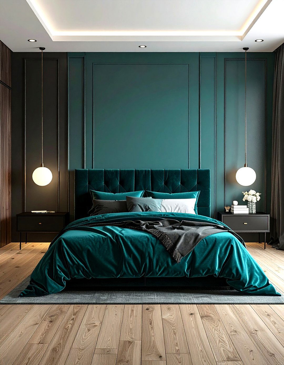 Teal and charcoal bedroom - 30 minimalist teal bedroom ideas