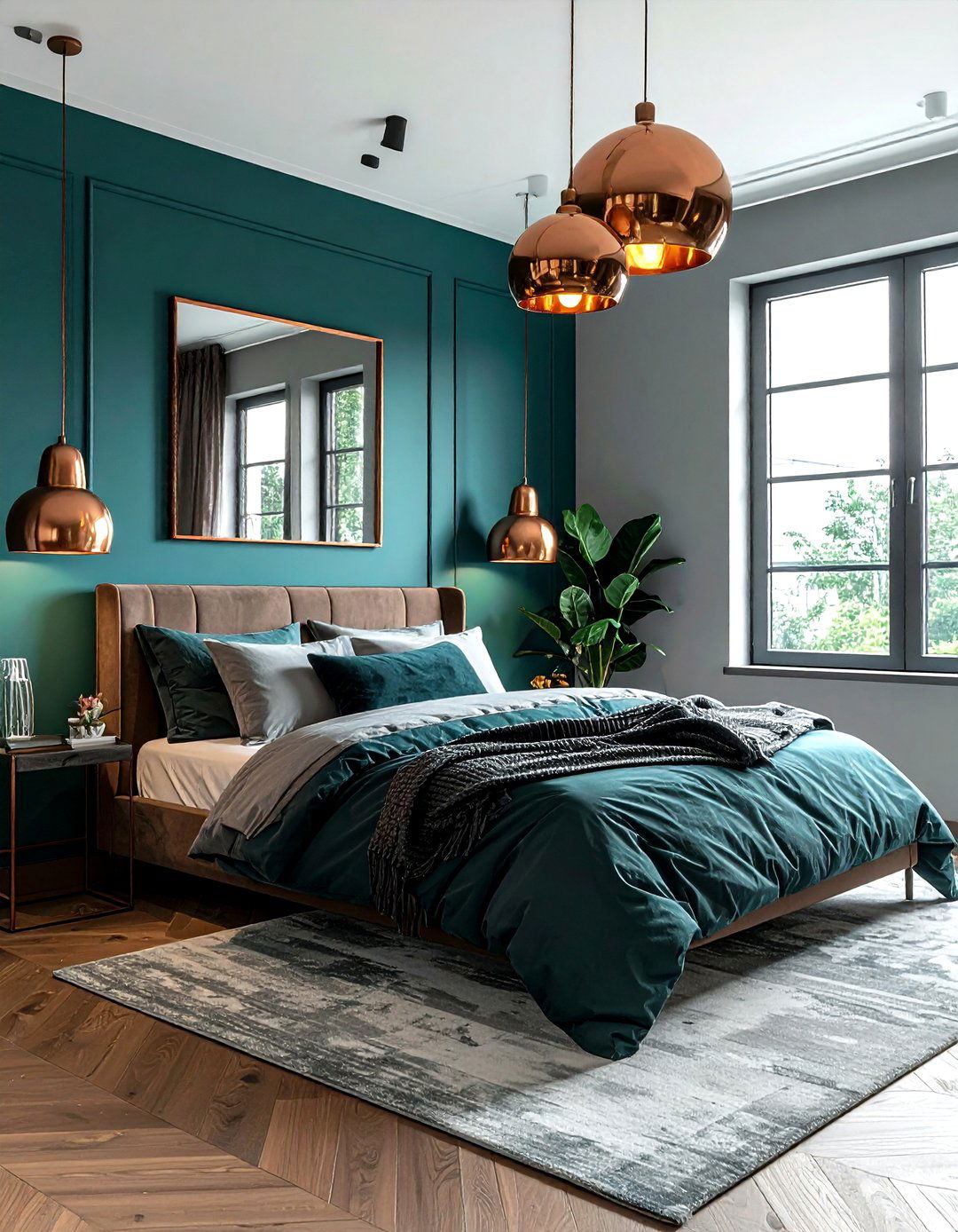Teal and copper bedroom - 30 contemporary teal bedroom ideas