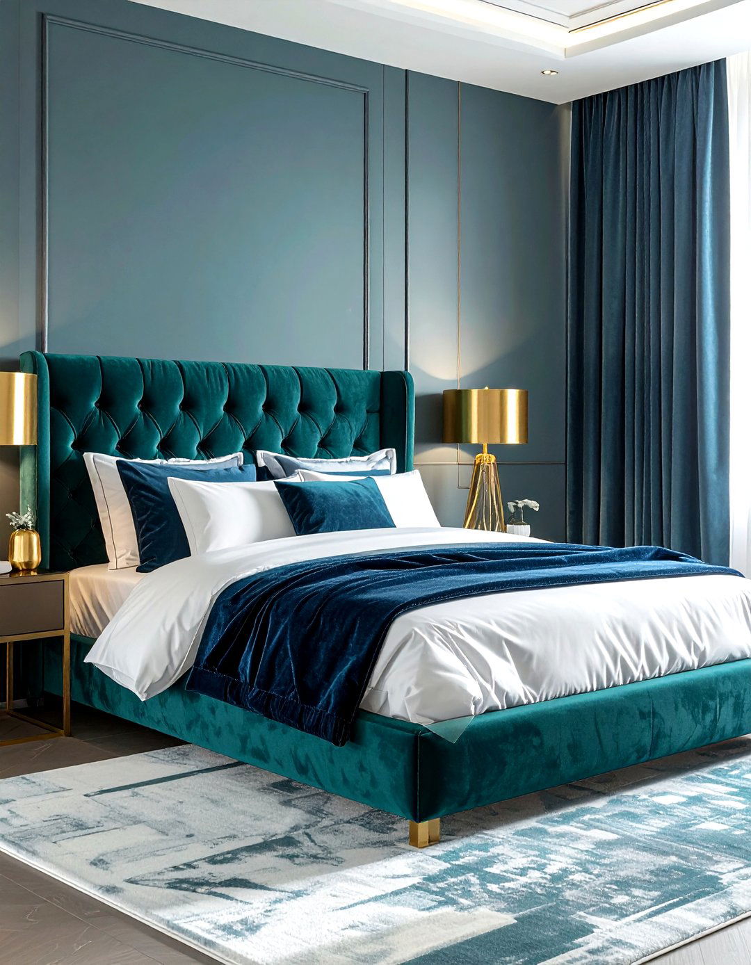 Teal and gold bedroom - 30 cool teal bedroom ideas
