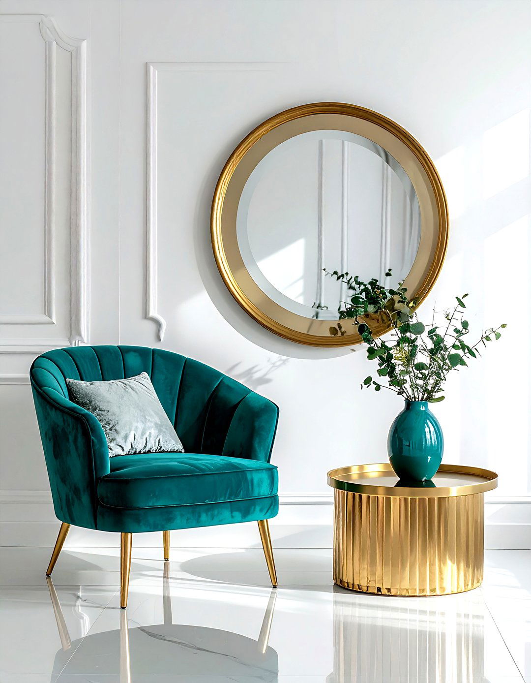 Teal and gold decor - 30 minimalist teal living room ideas