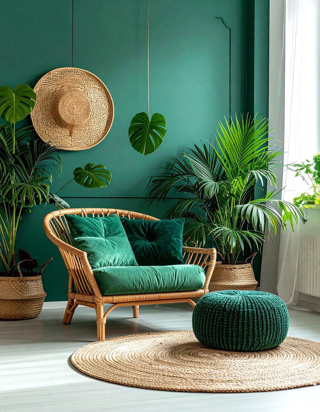 Teal and green boho living room - 30 bohemian teal living room ideas