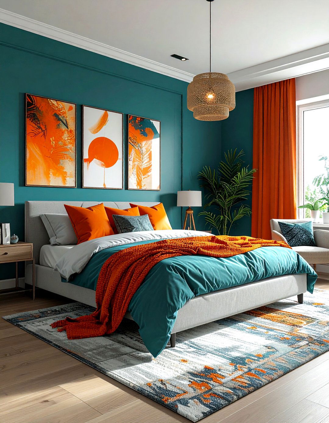 Teal and orange bedroom - 30 contemporary teal bedroom ideas