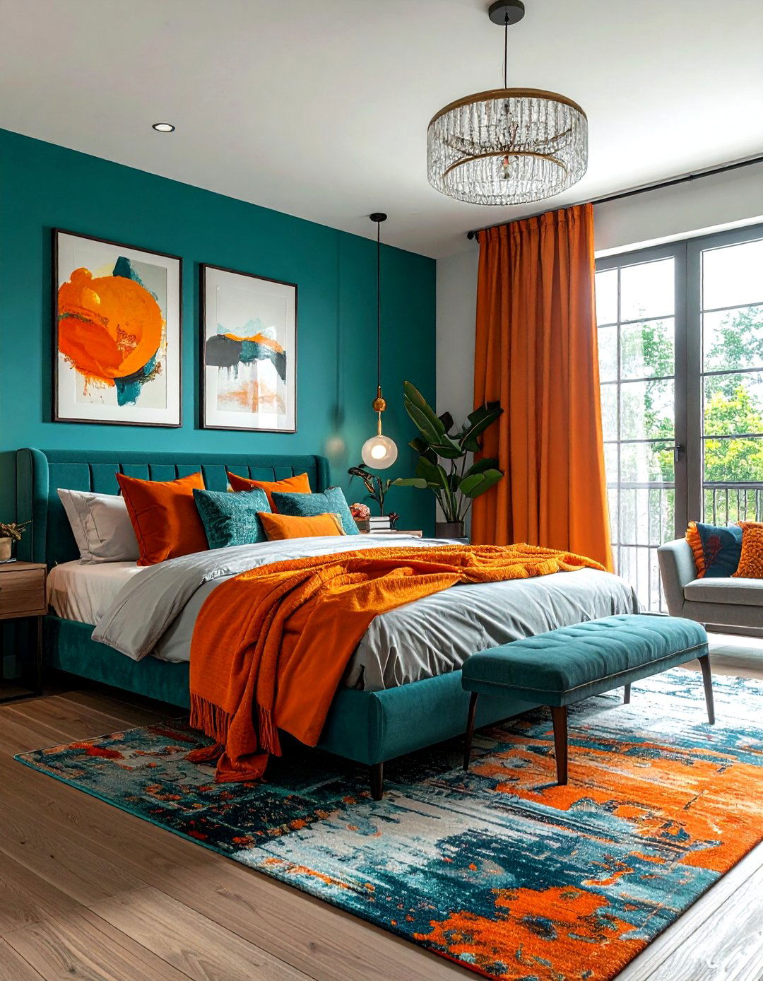 Teal and orange bedroom - 30 cool teal bedroom ideas