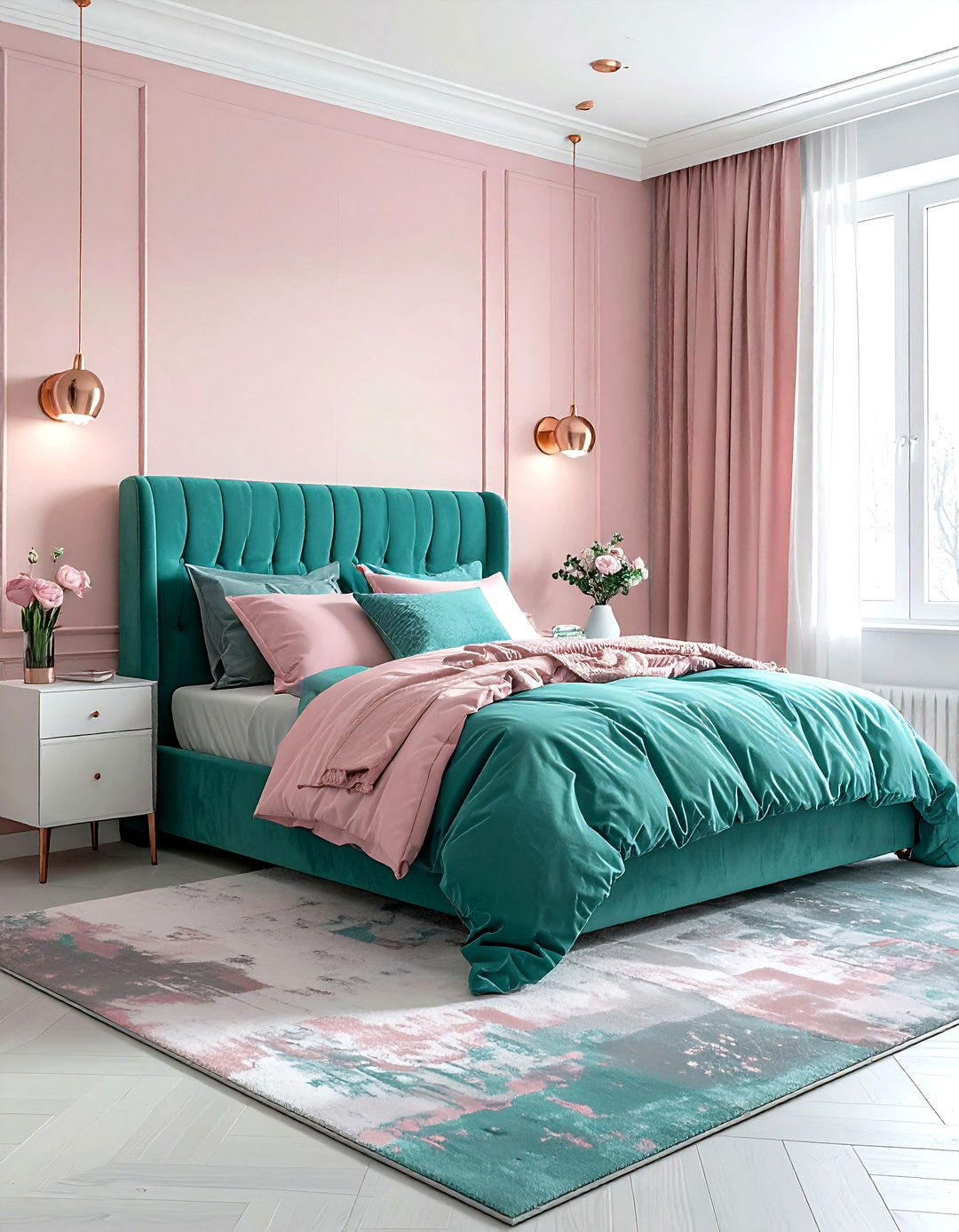 Teal and pink bedroom - 30 contemporary teal bedroom ideas