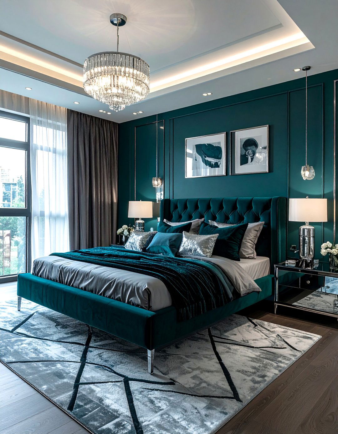 Teal and silver bedroom - 30 cool teal bedroom ideas