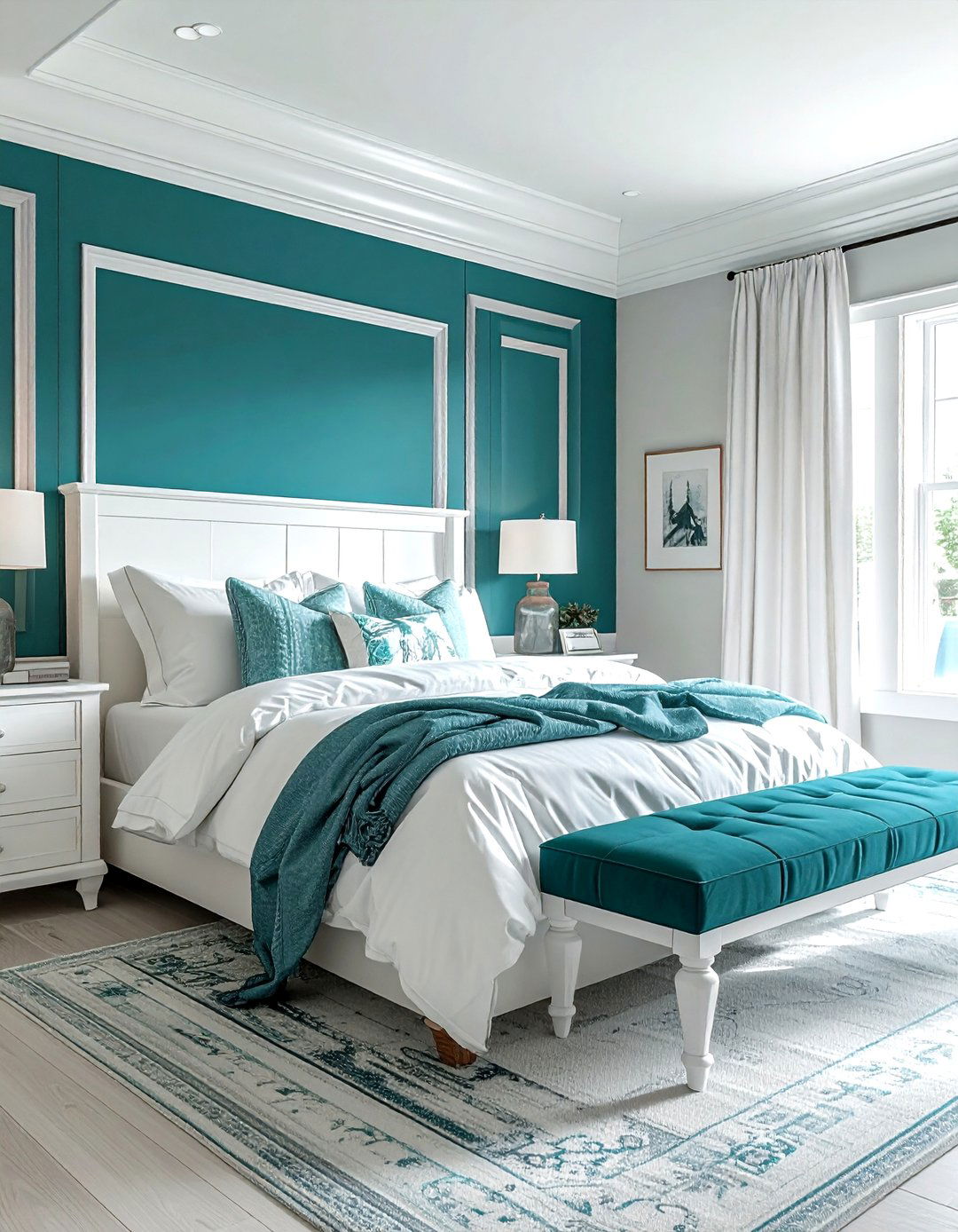 Teal and white bedroom - 30 contemporary teal bedroom ideas