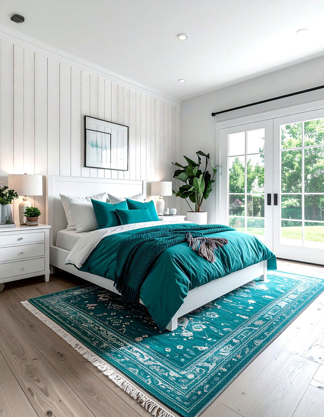 Teal and white farmhouse bedroom - 30 farmhouse teal bedroom ideas